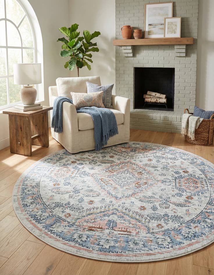 Detail image of 7' 10 x 7' 10 Kamala Washable Round Rug