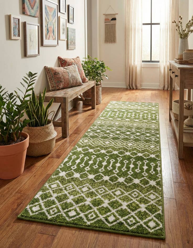 Detail image of 2' x 7' Moroccan Trellis Runner Rug