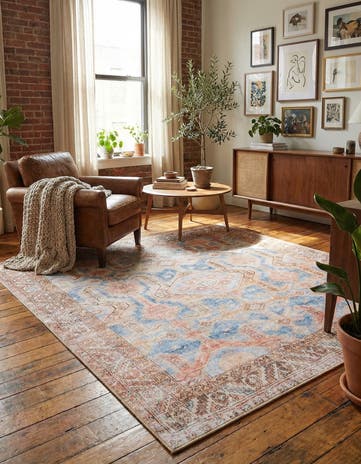 7' 6 x 7' 6 Washable Timeless Square Rug