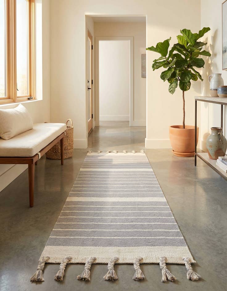 Detail image of 2' 2 x 6' 1  Hand Woven Chindi Cotton Runner Rug