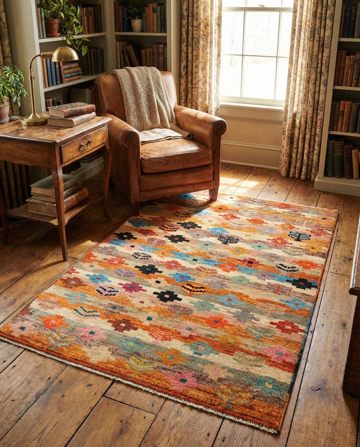 Detail image of 3' 2 x 4' 10 Hand Knotted Balouch Wool Rug