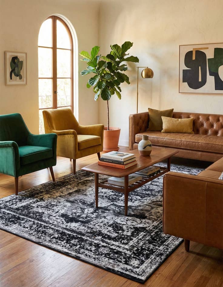 Detail image of 6' x 9' Monaco Rug With Pad Bundle