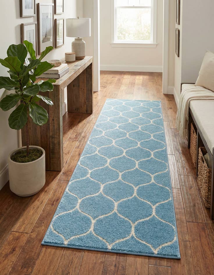 Detail image of 2' x 6' Lattice Frieze Runner Rug