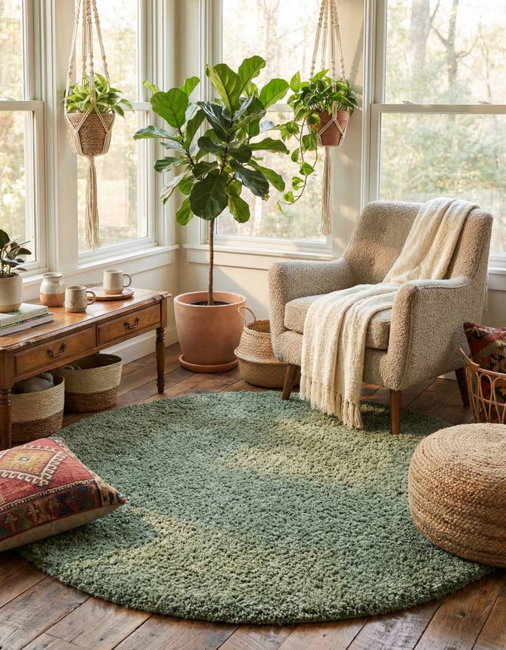 Detail image of 6' x 6' Zermatt Shag Round Rug