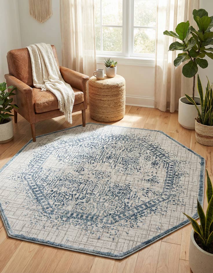 Detail image of 5' 3 x 5' 3 Chesterfield Octagon Rug