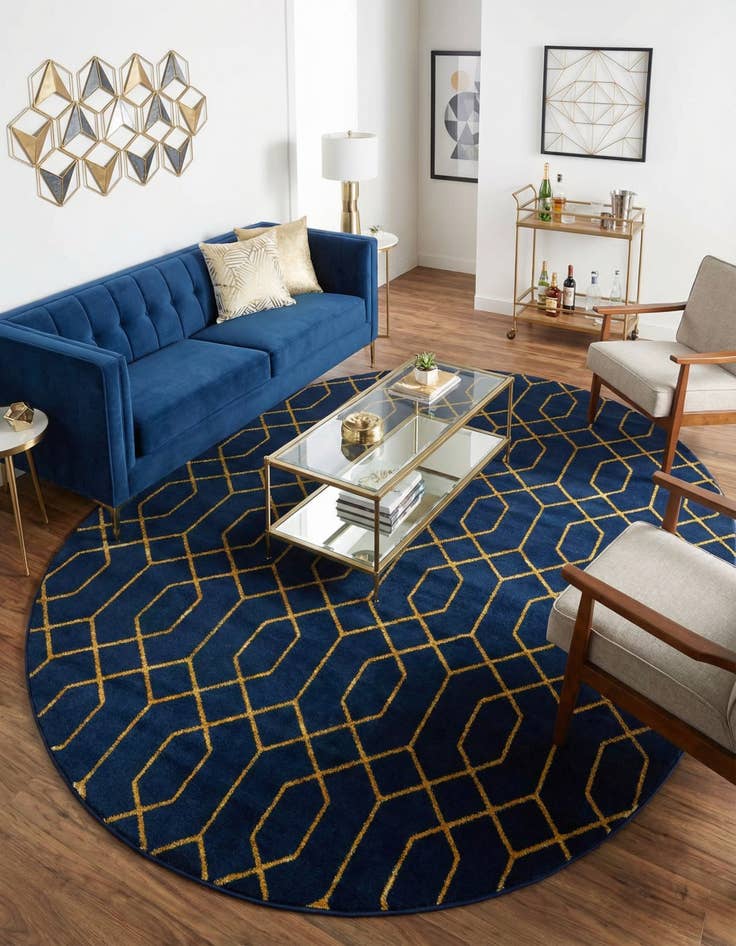 Detail image of  7' 10 x 10'  Marilyn Monroe&trade; Glam Trellis Oval Rug