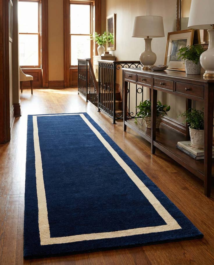 Detail image of 3' 3 x 12' Jill Zarin Border Wool Runner Rug
