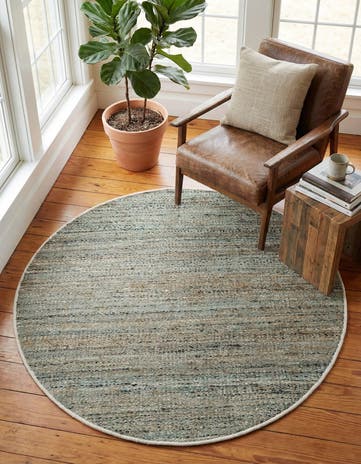 4' 1 x 4' 1 Hand Woven Palm Beach Jute Round Rug