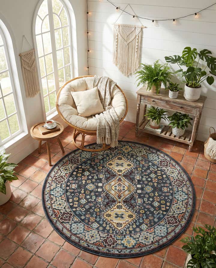 5' 3 x 5' 3 Kamala Washable Round Rug
