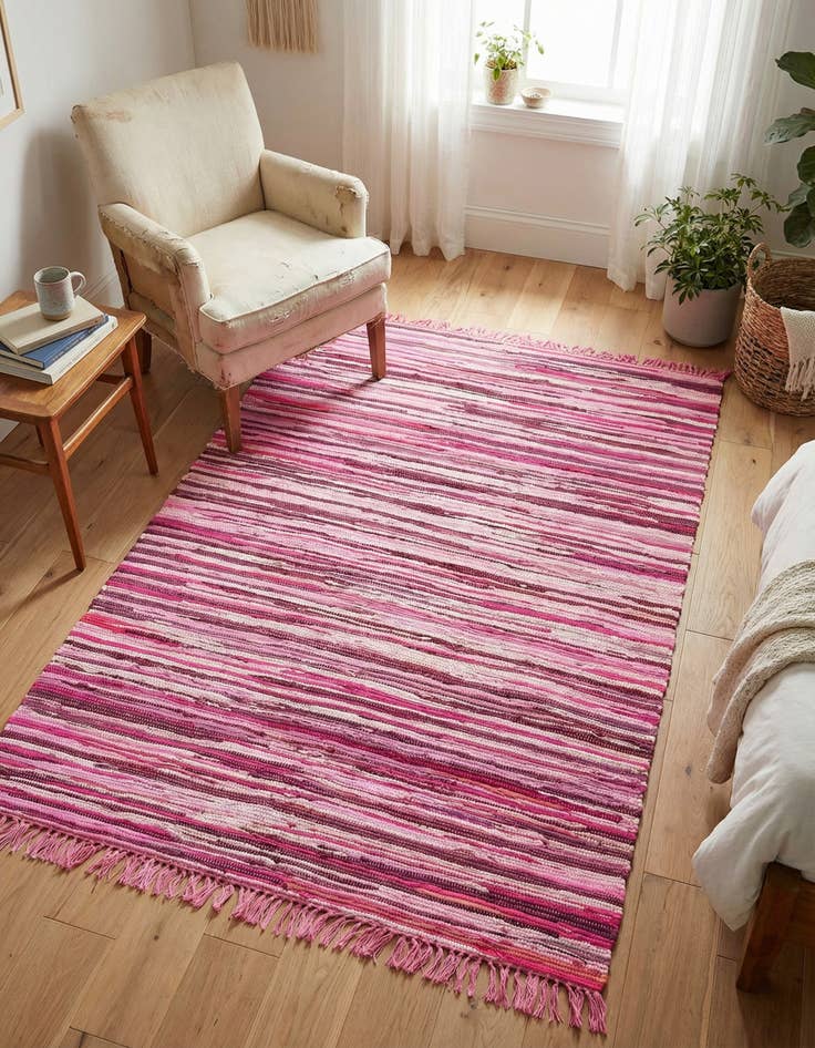 Detail image of 4' x 6' Hand Woven Chindi Cotton Rug