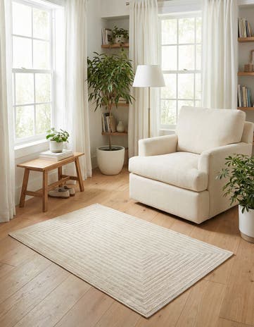 Beige Easy-Clean Sabrina Soto Indoor / Outdoor Rug