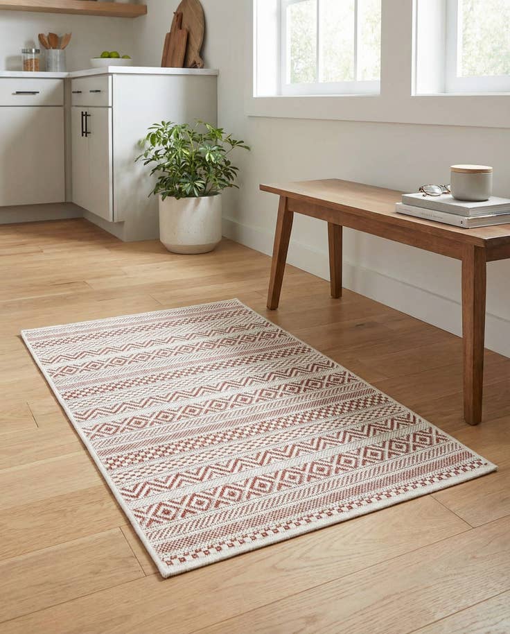 Detail image of 2' x 3' Easy-Clean Ribbon Indoor / Outdoor Rug