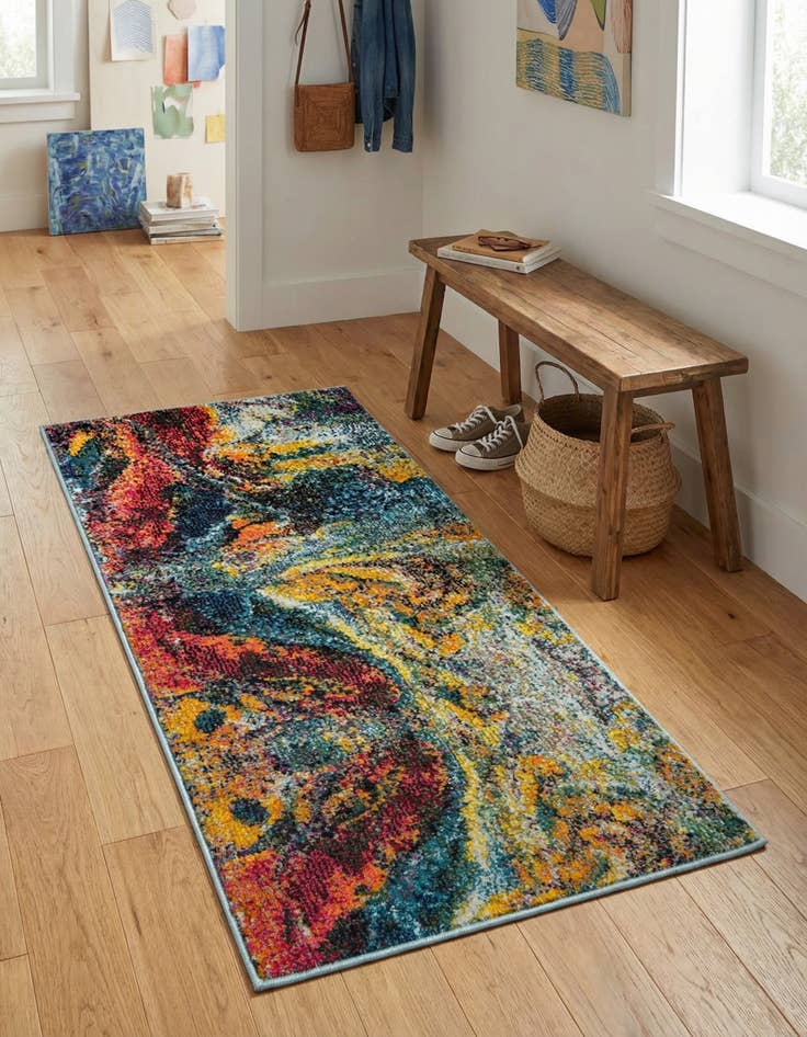 Detail image of 2' x 4'  Washable Haerfest Runner Rug