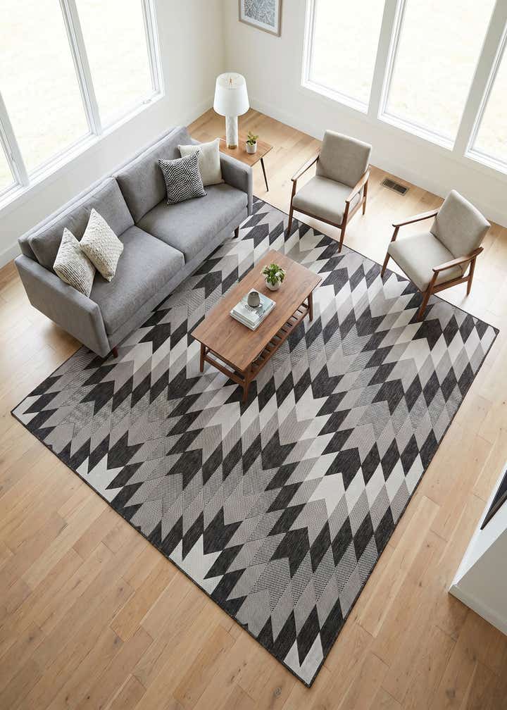 10' x 10' Easy-Clean Modern Indoor / Outdoor Square Rug