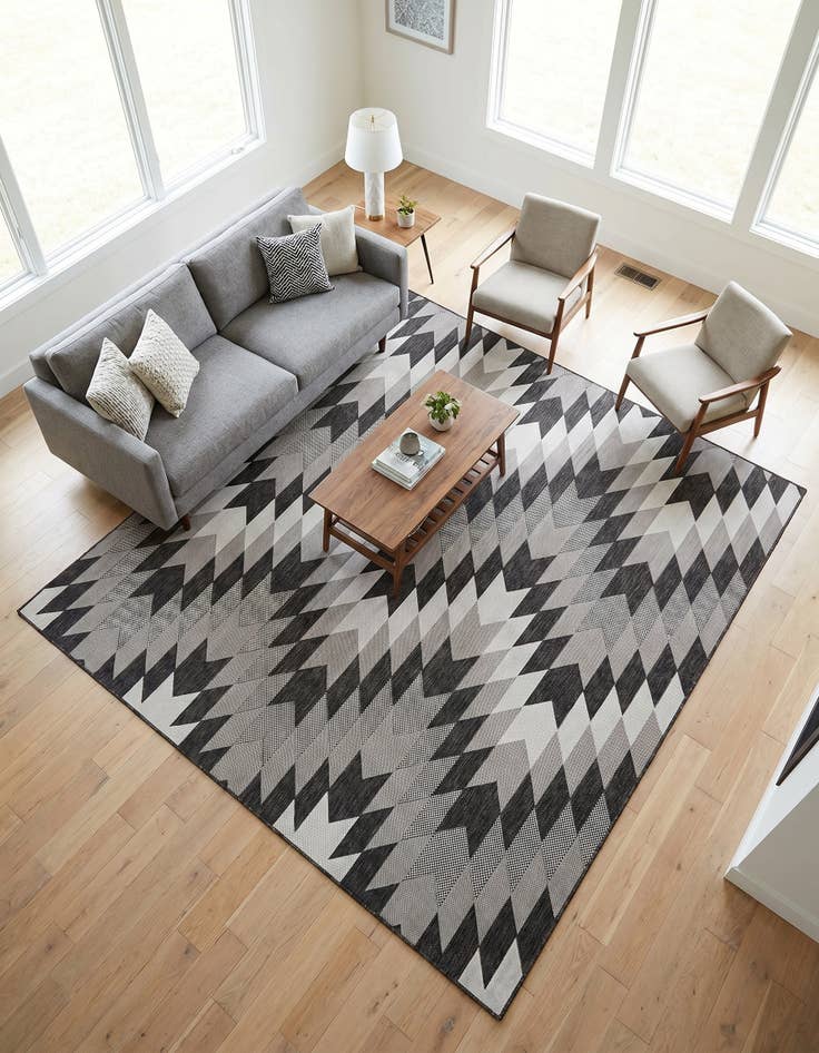 Detail image of 10' x 10' Easy-Clean Modern Indoor / Outdoor Square Rug