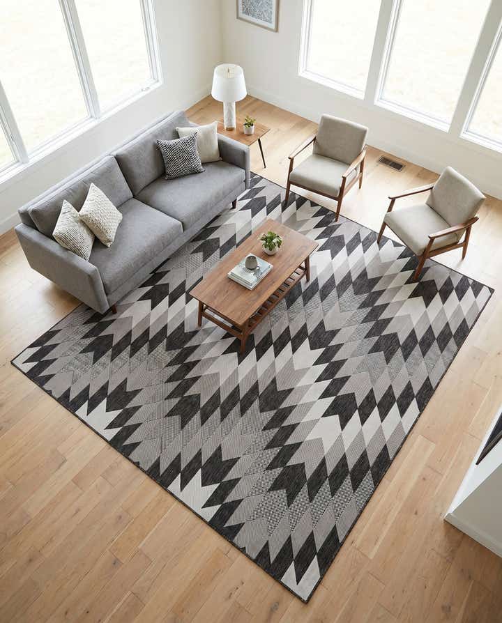 10' x 10' Easy-Clean Modern Indoor / Outdoor Square Rug