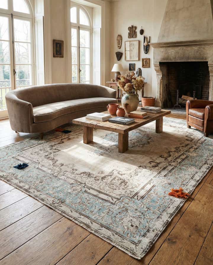 9' 8 x 13' 10 Hand Knotted Ultra Vintage Persian Wool Rug