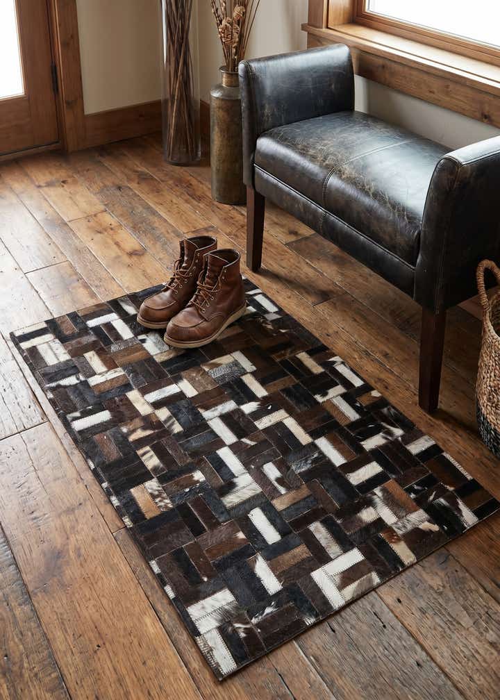 2' x 3' Cowhide Leather Rug