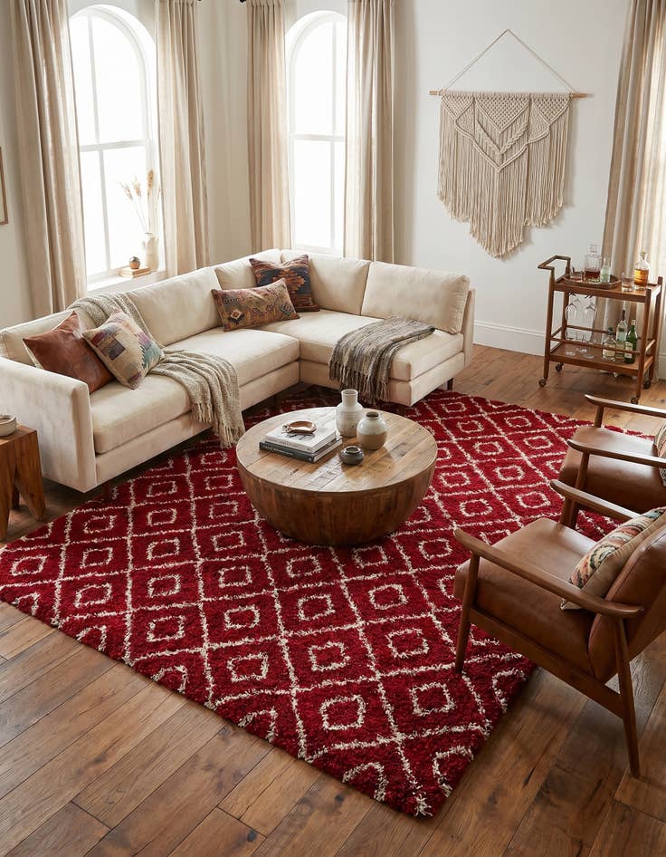 Detail image of 10' x 13' Trellis Shag Rug
