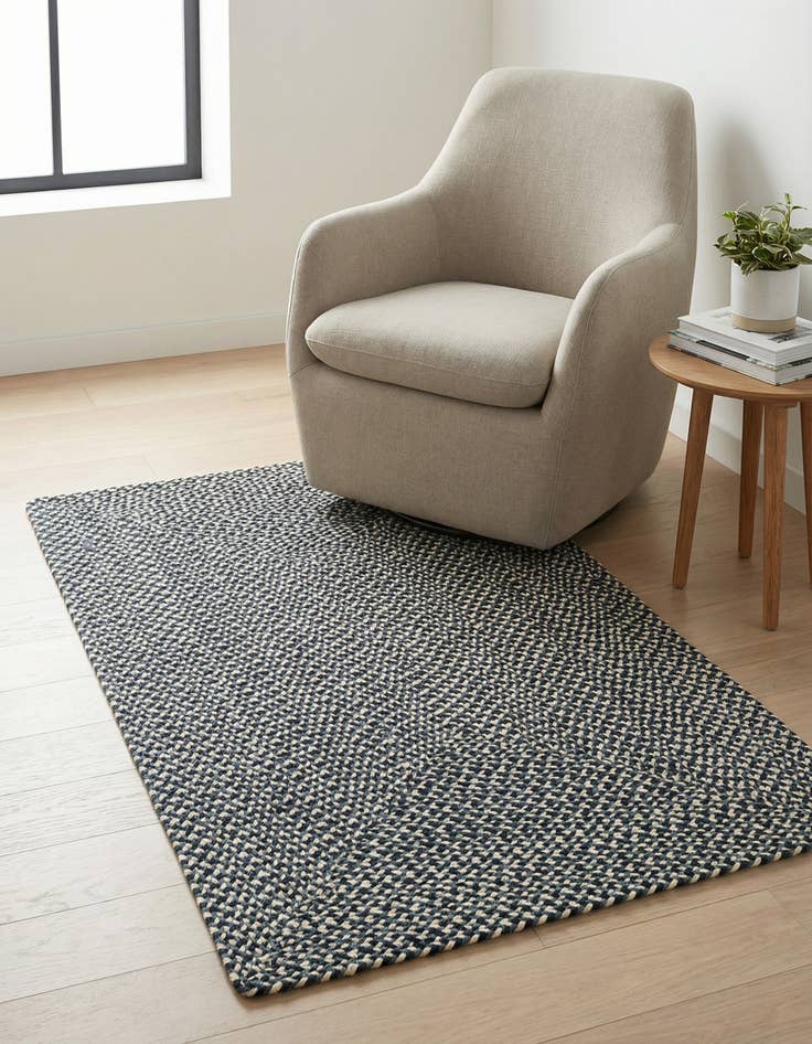 Detail image of 3' 1 x 5' 1 Handmade Tweed Braided Jute Rug