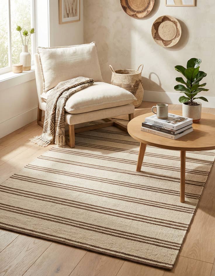 Detail image of  4' 1 x 6' 1 Jill Zarin Striped Wool Rug