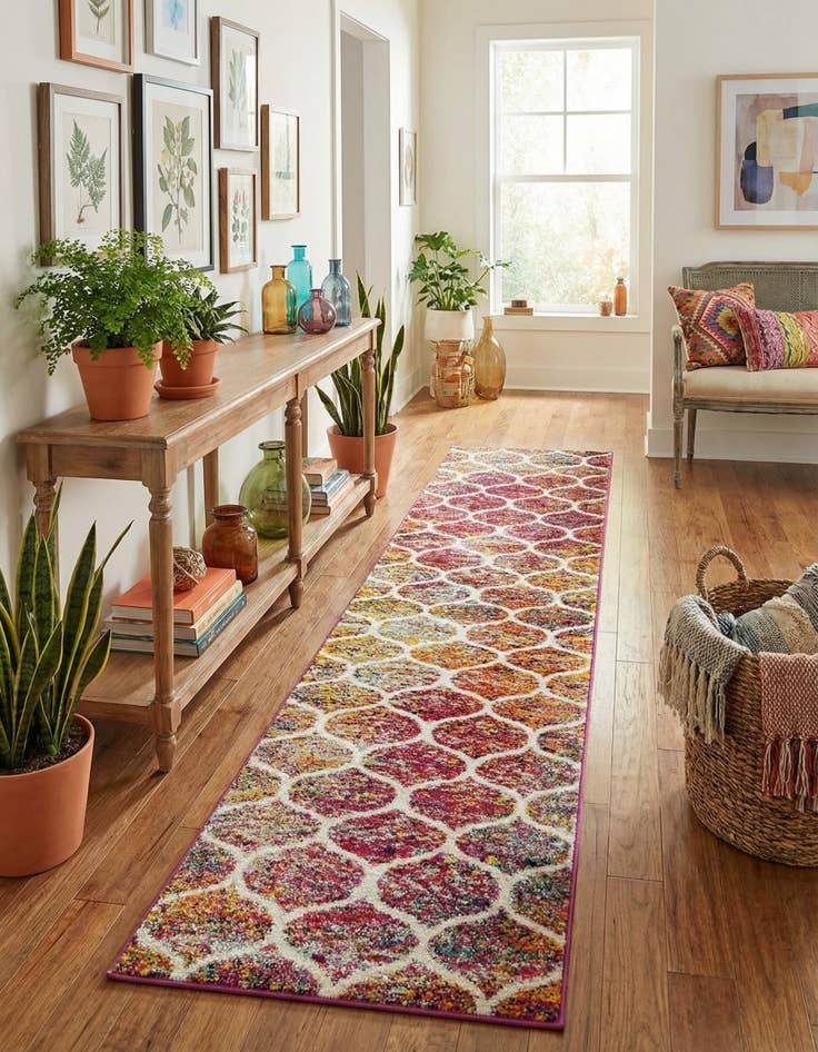 Detail image of 2' x 10' Lattice Frieze Runner Rug