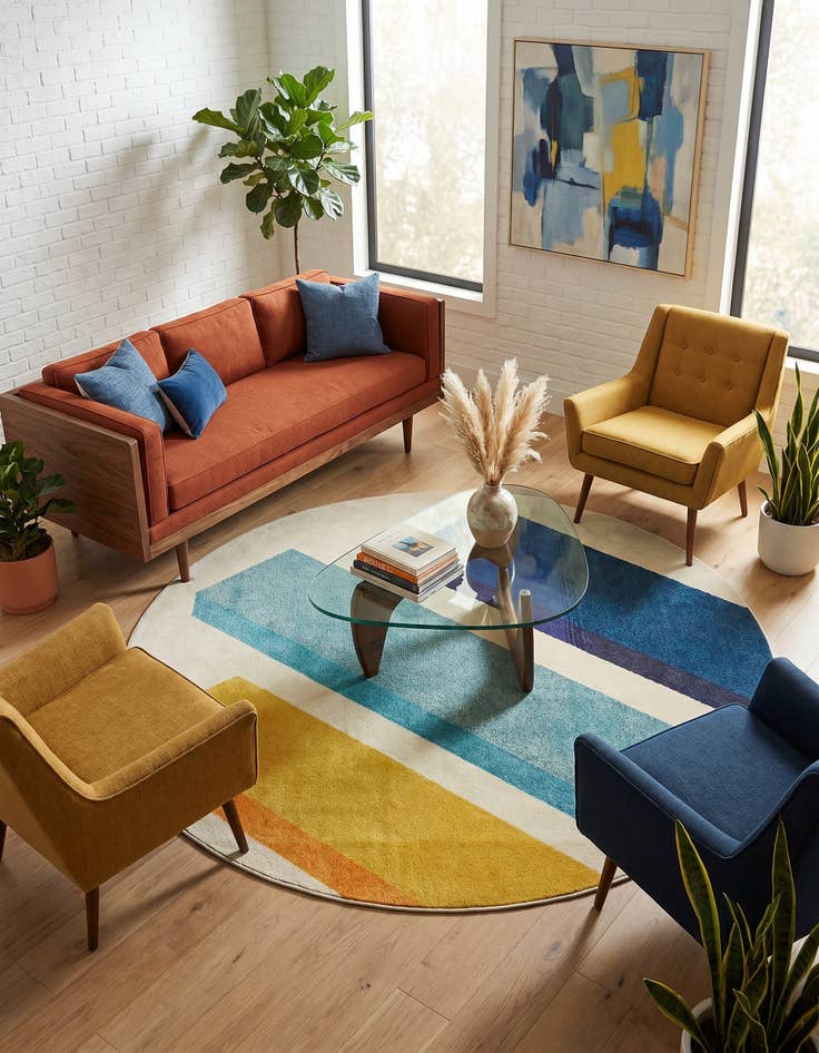 Detail image of 8' x 8' Washable Casablanca Round Rug