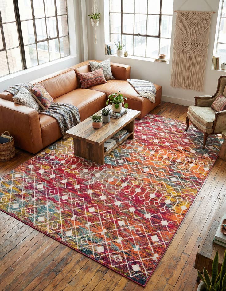 Detail image of 9' x 12' Moroccan Trellis Rug