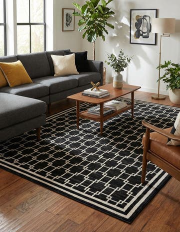 Jill Zarin Black Metropolitan Uptown Rug