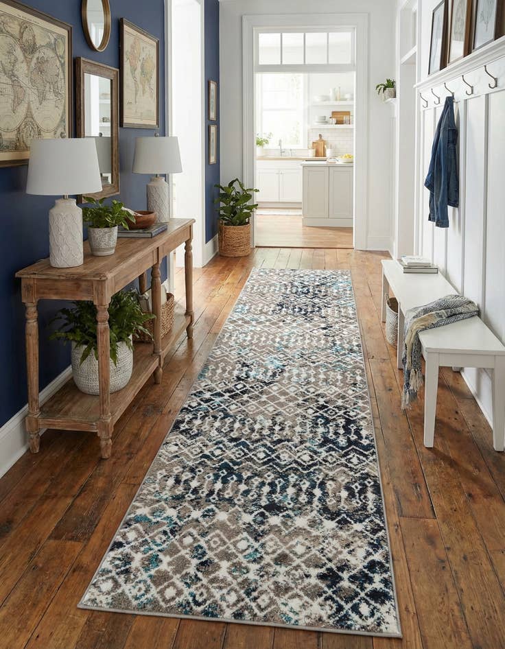 Detail image of 2' 7 x 10' Moroccan Trellis Runner Rug
