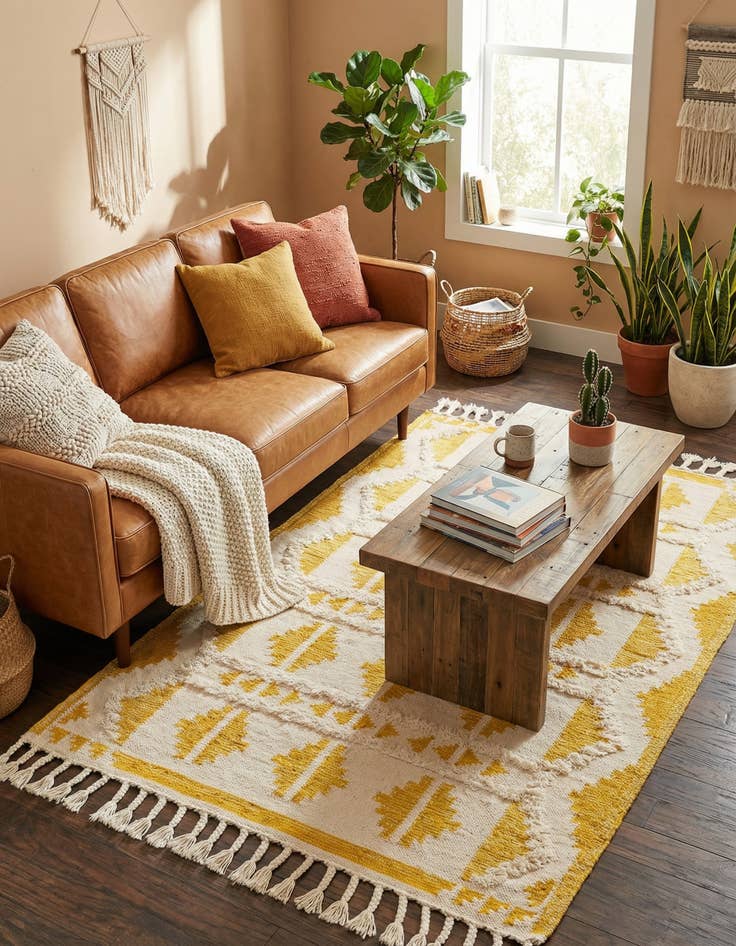 Detail image of 5' 1 x 8'  Hand Woven Arizona Wool Rug