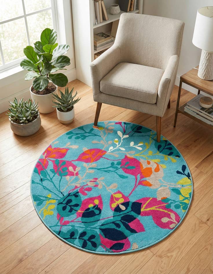 Detail image of 3' x 3' Azalea Round Rug
