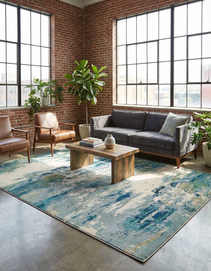 Detail image of 9' x 12' 2 Washable Theia Rug