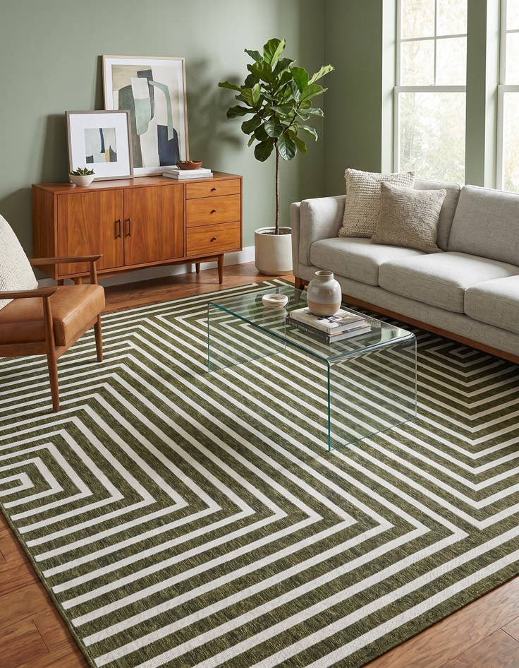 Detail image of 10' x 10' Easy-Clean Modern Indoor / Outdoor Square Rug