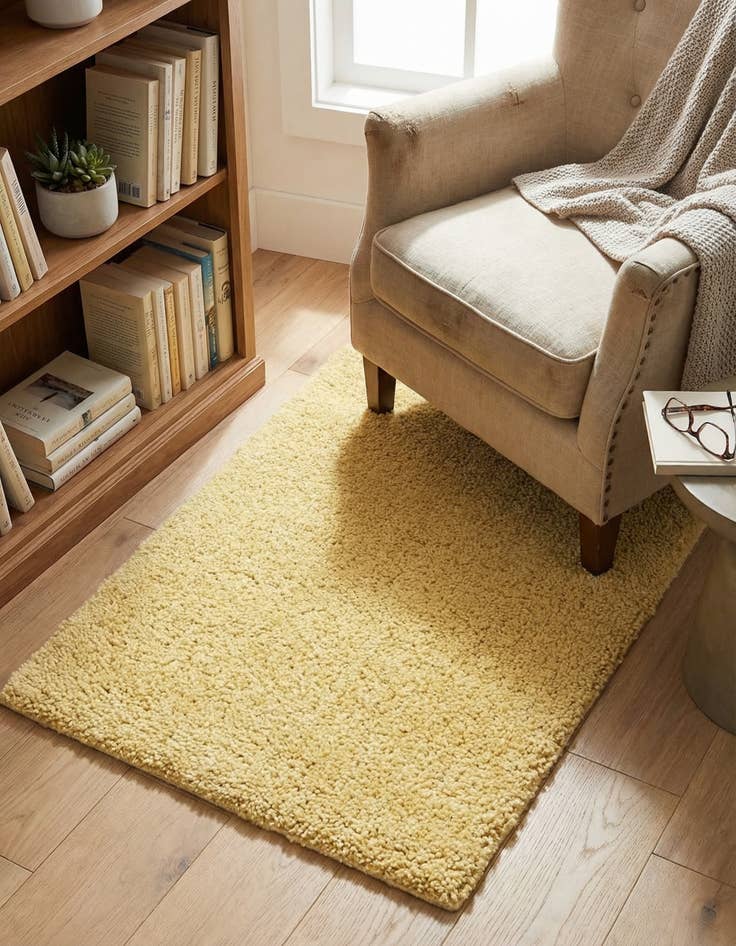 Detail image of 2' 2 x 3' Solid Frieze Rug