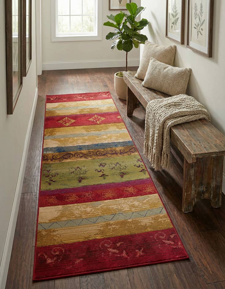 Detail image of 2' 7 x 7' Washable Modern Indoor / Outdoor Runner Rug