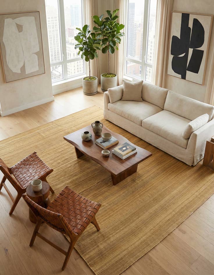 Detail image of 6' 11 x 9' 4 Hand Woven Kilim Modern Wool Rug