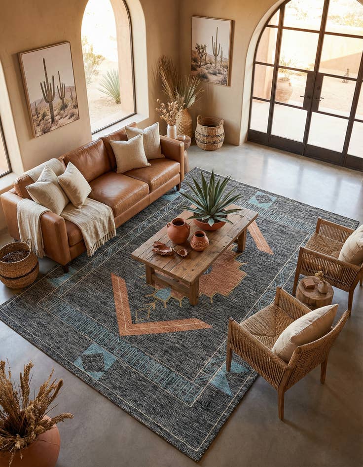 Detail image of 9' x 12' Hand Woven Kilim Wool Rug