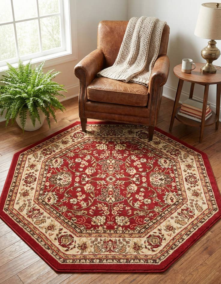 Detail image of 5' 3 x 5' 3 Kashan Design Octagon Rug