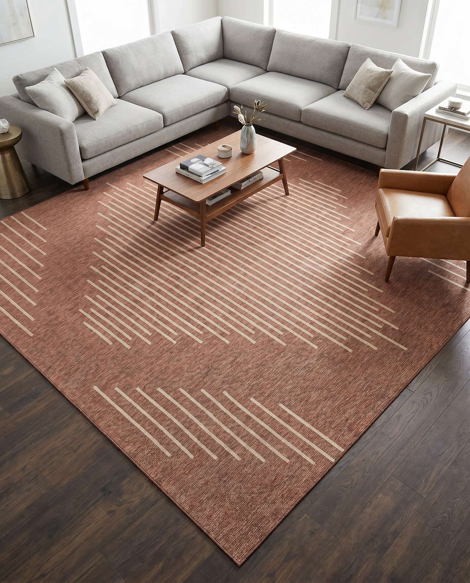 13' x 13' Easy-Clean Modern Indoor / Outdoor Square Rug