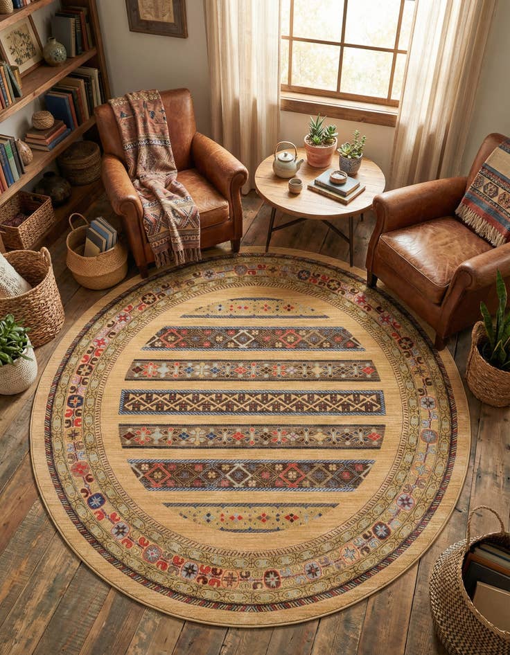 Detail image of 8' x 8' Kashkuli Gabbeh Round Rug