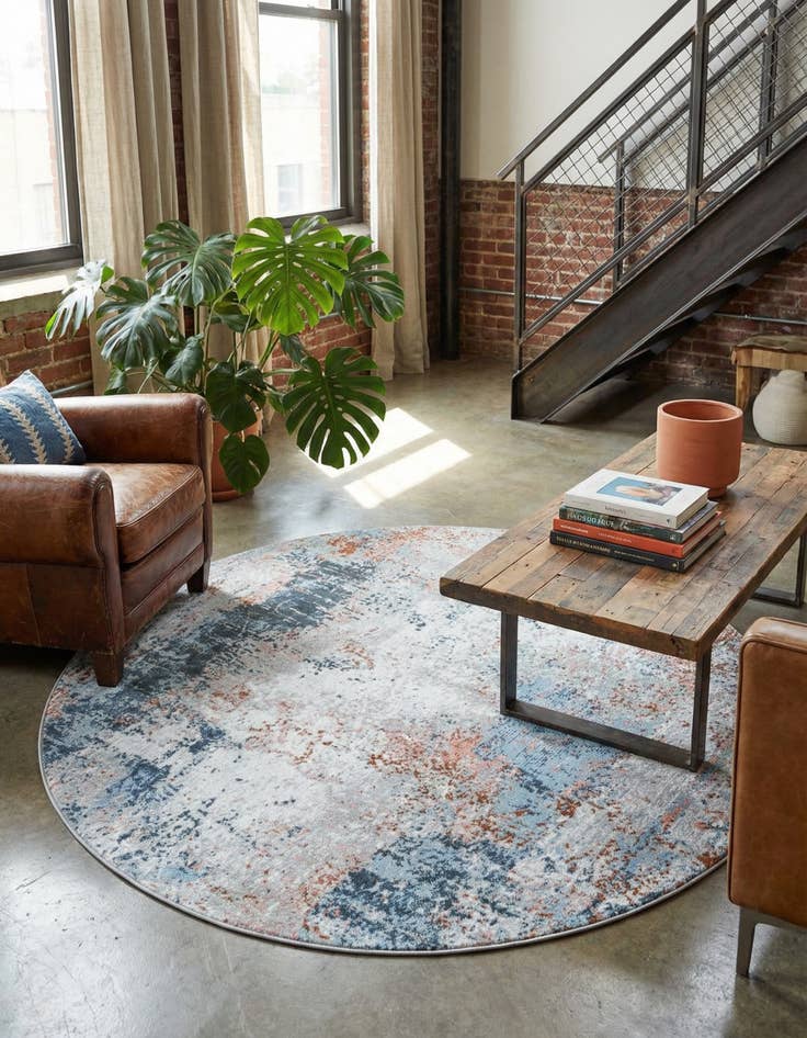 Detail image of 5' 3 x 5' 3 Kamala Washable Round Rug