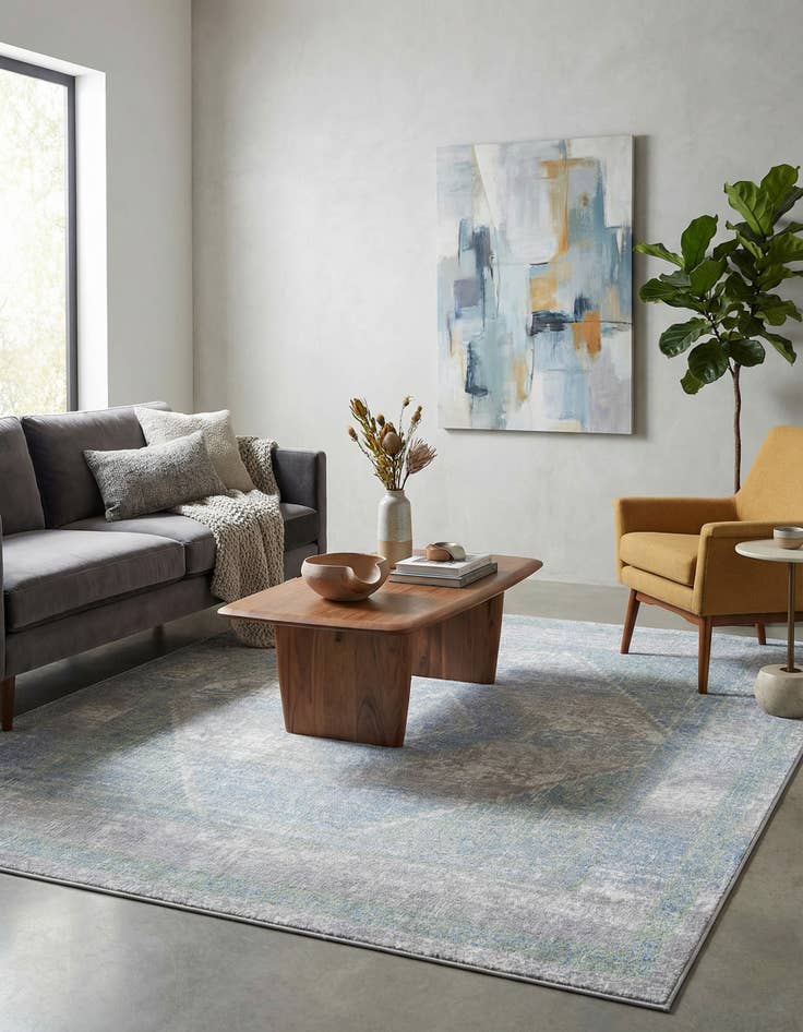 Detail image of 7' 10 x 7' 10 Kamala Washable Square Rug