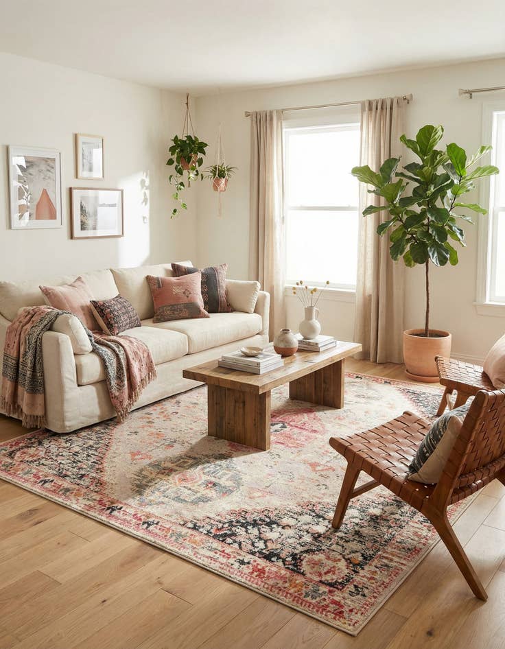 Detail image of 10' x 10'  Washable Traditional Indoor / Outdoor Square Rug