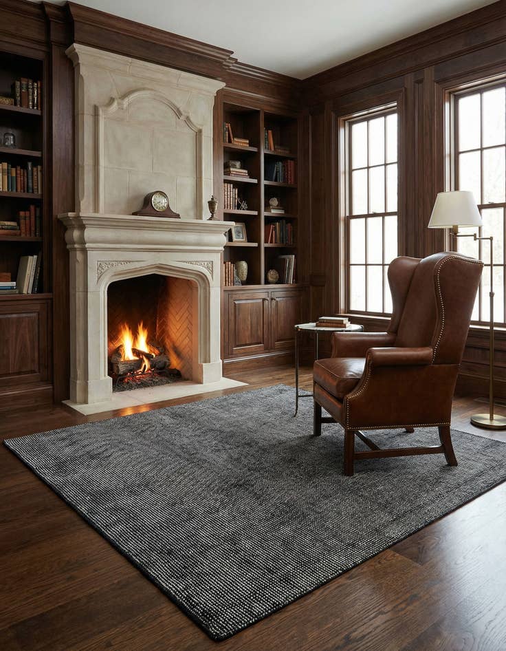 Detail image of 6' 1 x 6' 1  Hand Woven Jill Zarin English Manor Wool Square Rug