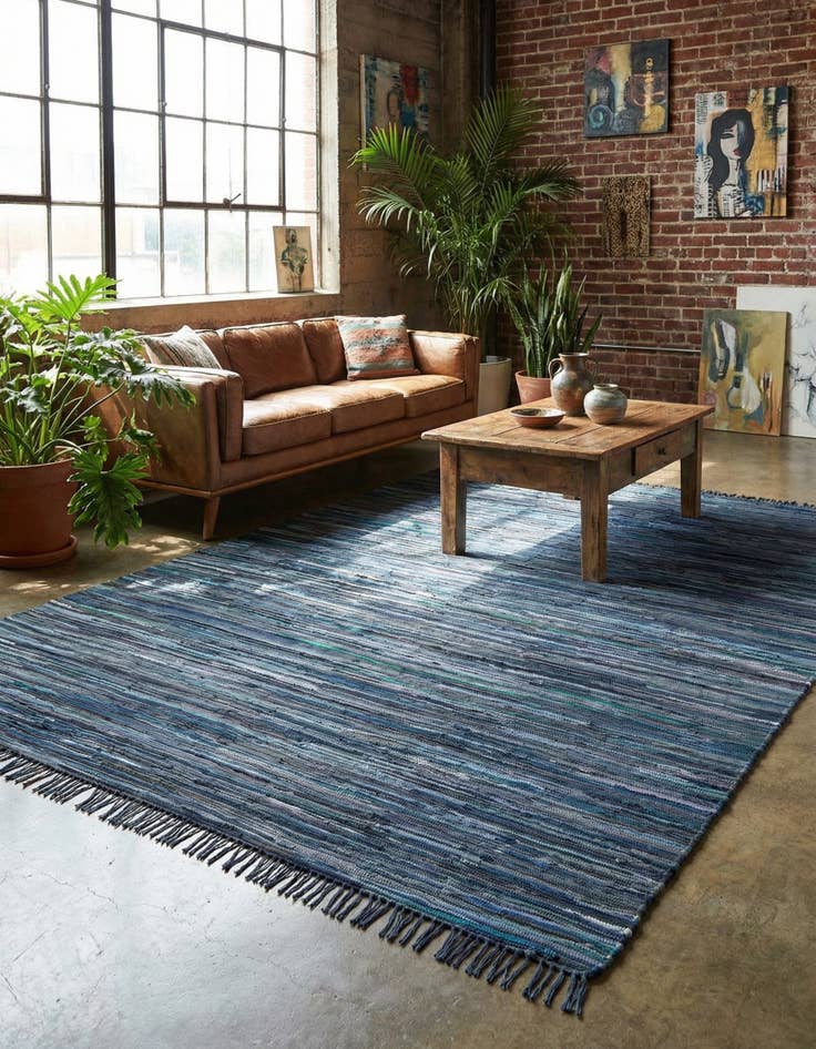 Detail image of 10' x 13' 1  Hand Woven Chindi Cotton Rug