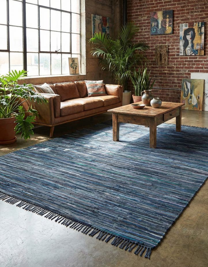 10' x 13' 1 Hand Woven Chindi Cotton Rug