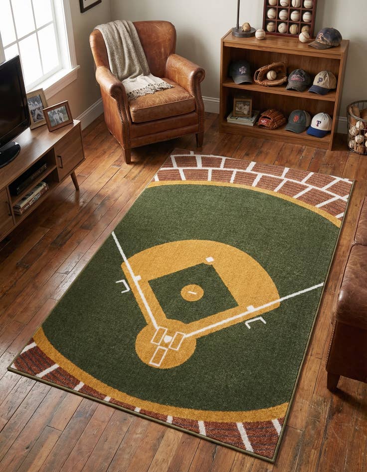 Detail image of 3' 3 x 5' 3 Sports Washable Rug