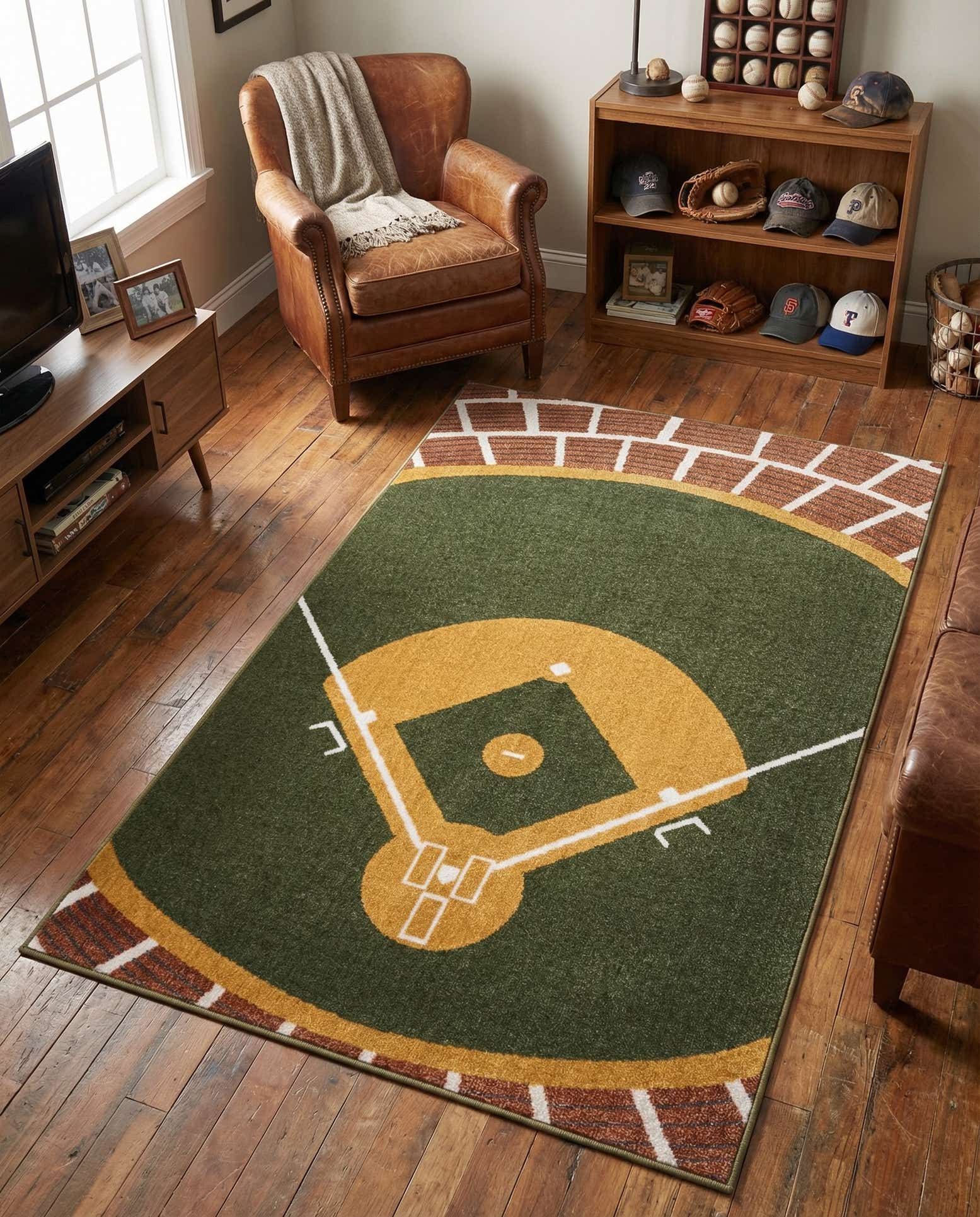 3' 3 x 5' 3 Sports Washable Rug