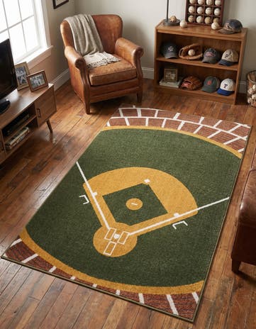 3' 3 x 5' 3 Sports Washable Rug